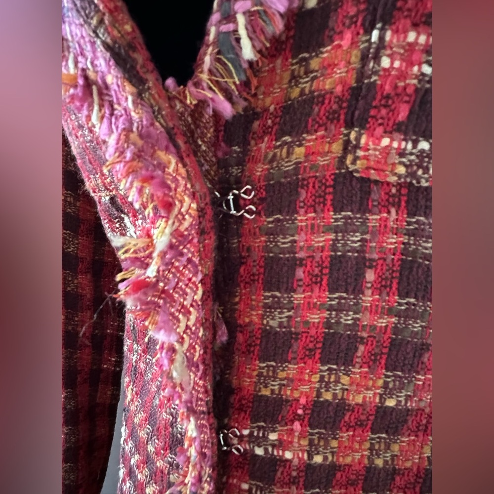 True Meaning Red and Pink Chevron Blazer - Picture 8 of 12